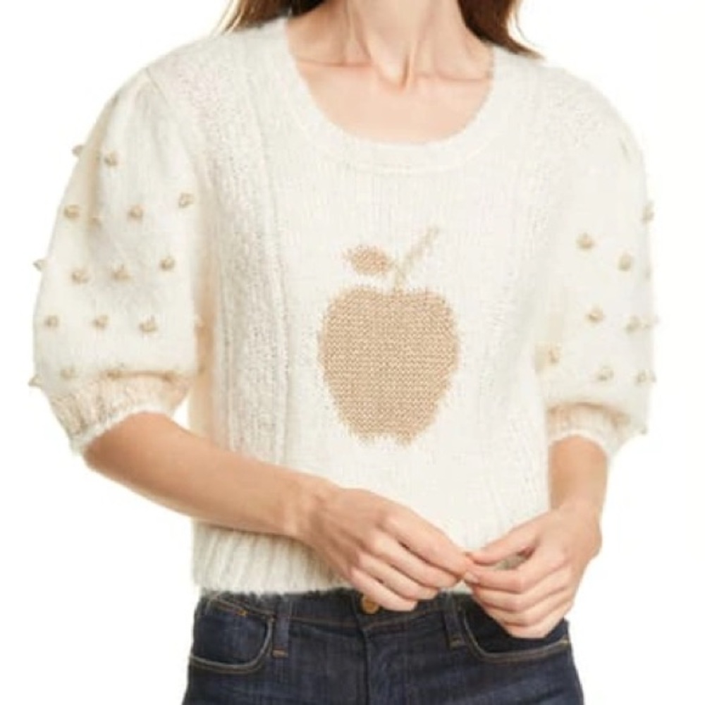 LoveShackFancy Cream and Tan Sweater